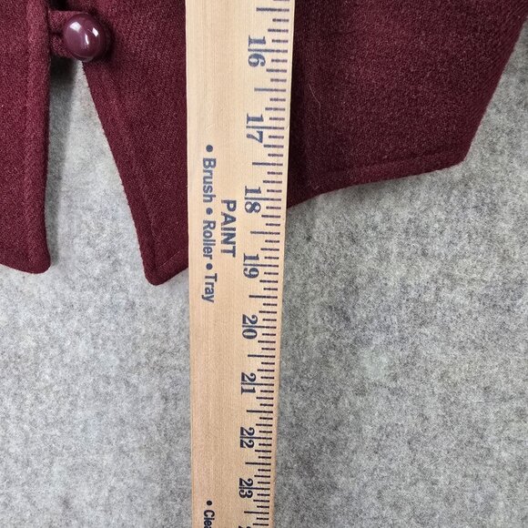 Vintage Sagamore Way Cropped Wool Jacket Burgundy Size 9/10 Button Down Lined - Picture 5 of 6